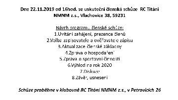Pozvánka na členskou schůze RC Titáni NMNM z.s.